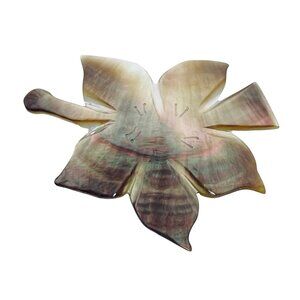 Vintage Abalone Shell Flower Brooch With Iridescent Finish (5846)